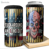 Thumbnail for Find Out Skull American Flag Tumbler 4 in 1 Can Cooler 16Oz Tumbler Cup Bottle Cooler