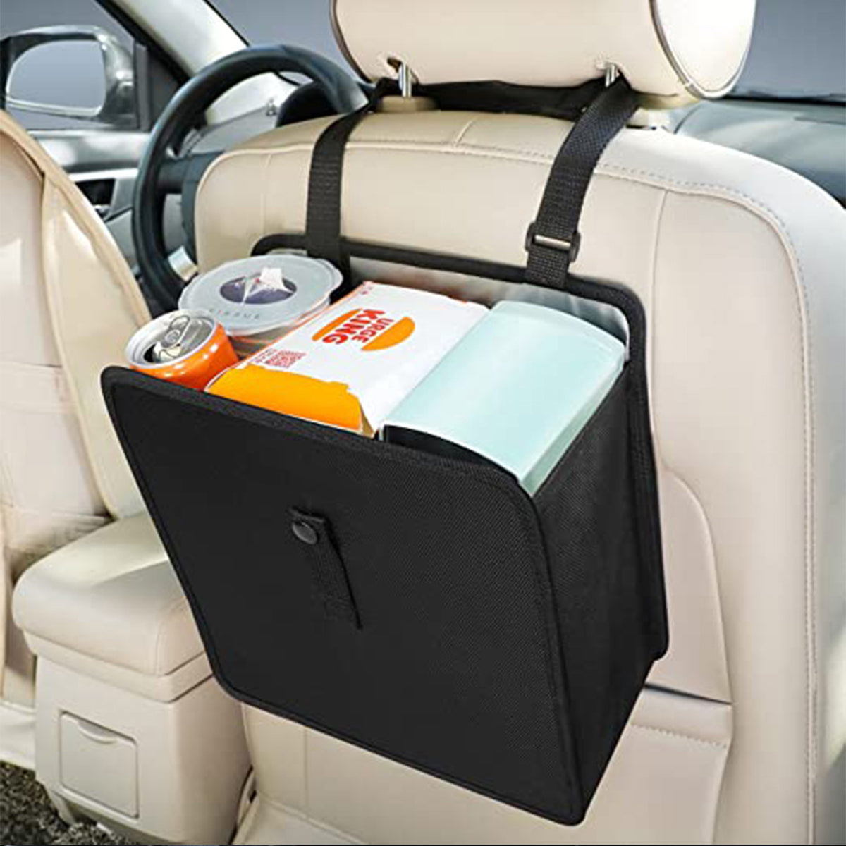 Car Trash Can, Custom fit for Waterproof Foldable Auto Garbage Bag, Leak-Proof Car Organizer and Storage Bag, Car Garbage Can Hanging