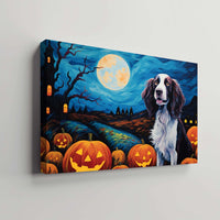 Thumbnail for Irish Setters Dog 03 Halloween With Pumpkin Oil Painting Van Goh Style, Wooden Canvas Prints Wall Art Painting , Canvas 3d Art