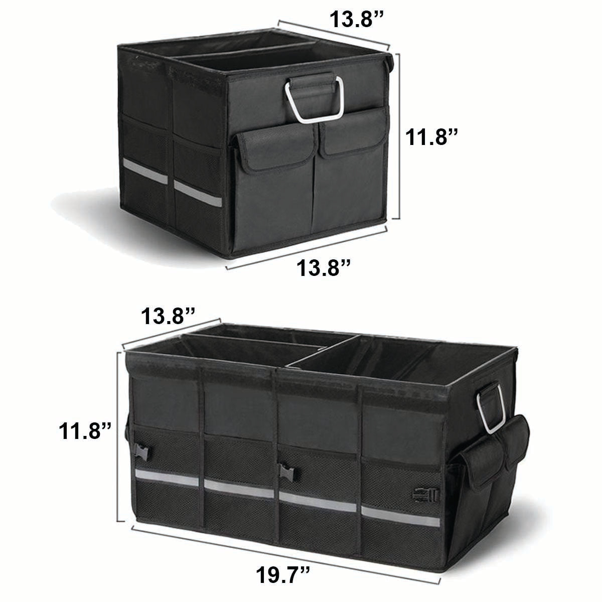 Big Trunk Organizer, Cargo Organizer SUV Trunk Storage Waterproof Collapsible Durable Multi Compartments NS12994