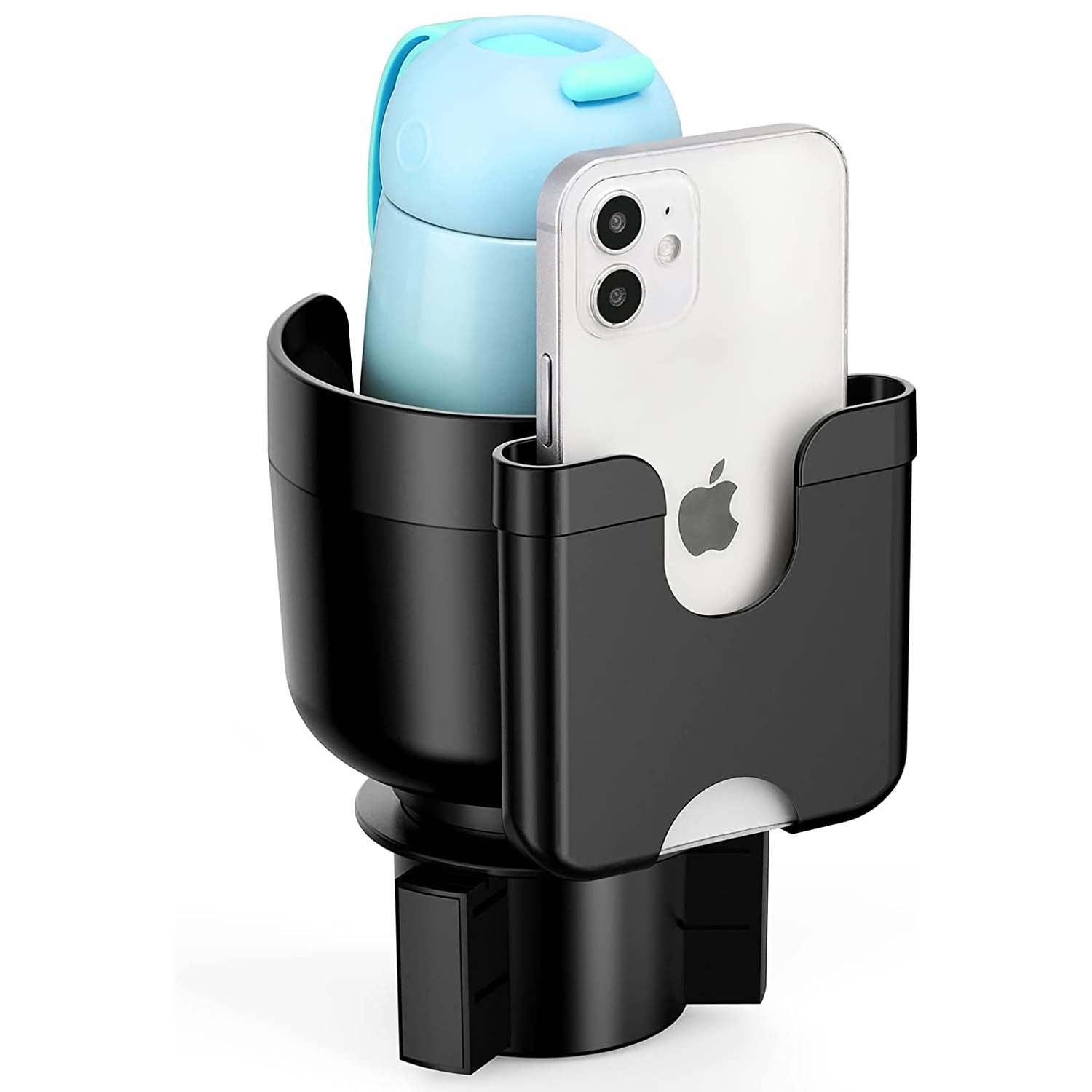 2-in-1 Car Cup Holder Expander Adapter with Adjustable Base, Custom Fit For Your Cars, Car Cup Holder Expander Organizer with Phone Holder, Fits 32/40 oz Drinks Bottles, Car Accessories SU15988