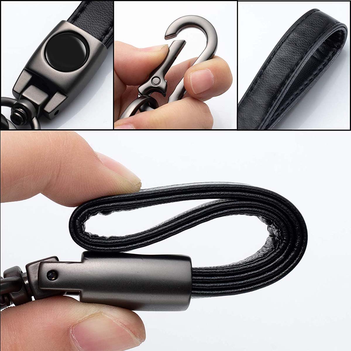 Leather Car Keychain, Custom Fit For Your Cars, Key Chain Keyring Family Present for Man and Woman, Car Accessories NS15986