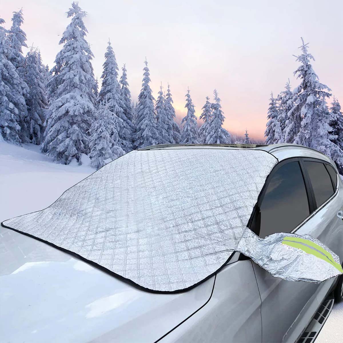 Windshield Cover for Ice and Snow, Custom fit for car, Magnetic Windshield Cover, Water, Heat & Sag-Proof Car Windshield Snow Cover, Mirror Protector Windproof Sunshade Cover