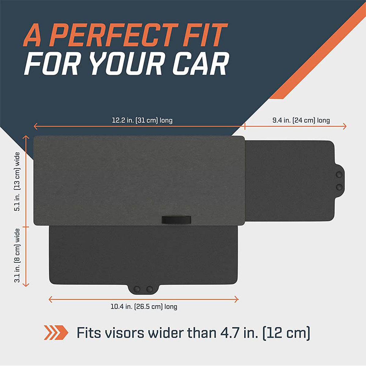 Polarized Sun Visor Sunshade Extender for Car with Polycarbonate Lens, Custom fit for Car, Anti-Glare Car Sun Visor Protects from Sun Glare WAKO255