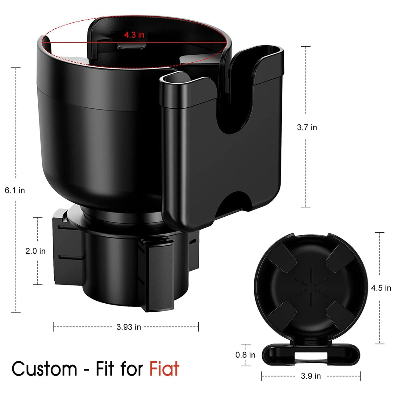 Car Cup Holder 2-in-1, Custom-Fit For Car, Car Cup Holder Expander Adapter with Adjustable Base, Car Cup Holder Expander Organizer with Phone Holder WAFT233