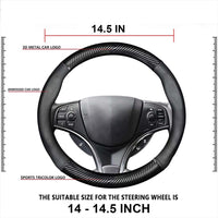 Thumbnail for Car Steering Wheel Cover, Custom Fit For Your Cars, Leather Nonslip 3D Carbon Fiber Texture Sport Style Wheel Cover for Women, Interior Modification for All Car Accessories TS18992