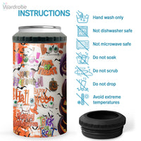 Thumbnail for Happy Halloween WIth Pumpkin Tumbler 4 in 1 Can Cooler 16Oz Tumbler Cup Bottle Cooler