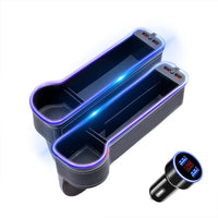 Thumbnail for 2 Pack Car Seat Gap Organizer, Custom Logo for Car, Multifunctional Seat Gap Storage Box with USB Car Charger, Car Seat Pockets with Led Light, Car Seat Gap Filler with Cup Holder