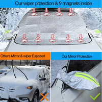 Thumbnail for Windshield Cover for Ice and Snow, Custom fit for Car, Magnetic Windshield Cover, Water, Heat & Sag-Proof Car Windshield Snow Cover, Mirror Protector Windproof Sunshade Cover