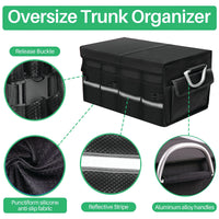 Thumbnail for Big Trunk Organizer, Custom-Fit For Car, Cargo Organizer SUV Trunk Storage Waterproof Collapsible Durable Multi Compartments WaVE253