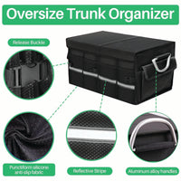 Thumbnail for Big Trunk Organizer, Cargo Organizer SUV Trunk Storage Waterproof Collapsible Durable Multi Compartments MA12994