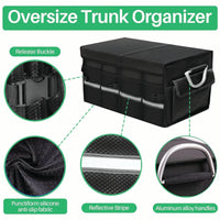 Thumbnail for Big Trunk Organizer, Cargo Organizer SUV Trunk Storage Waterproof Collapsible Durable Multi Compartments PE12994