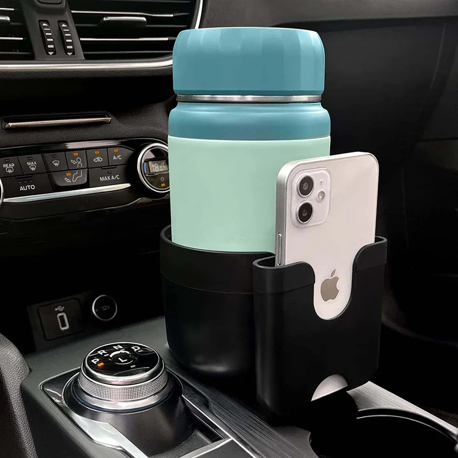 Car Cup Holder 2-in-1, Custom-Fit For Car, Car Cup Holder Expander Adapter with Adjustable Base, Car Cup Holder Expander Organizer with Phone Holder WAHY233