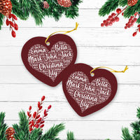 Thumbnail for Touch Heart Red Version 01 Christmas Personalized Custom Name Christmas Premium Ceramic Ornaments Sets