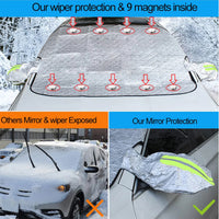 Thumbnail for Windshield Cover for Ice and Snow, Custom fit for car, Magnetic Windshield Cover, Water, Heat & Sag-Proof Car Windshield Snow Cover, Mirror Protector Windproof Sunshade Cover