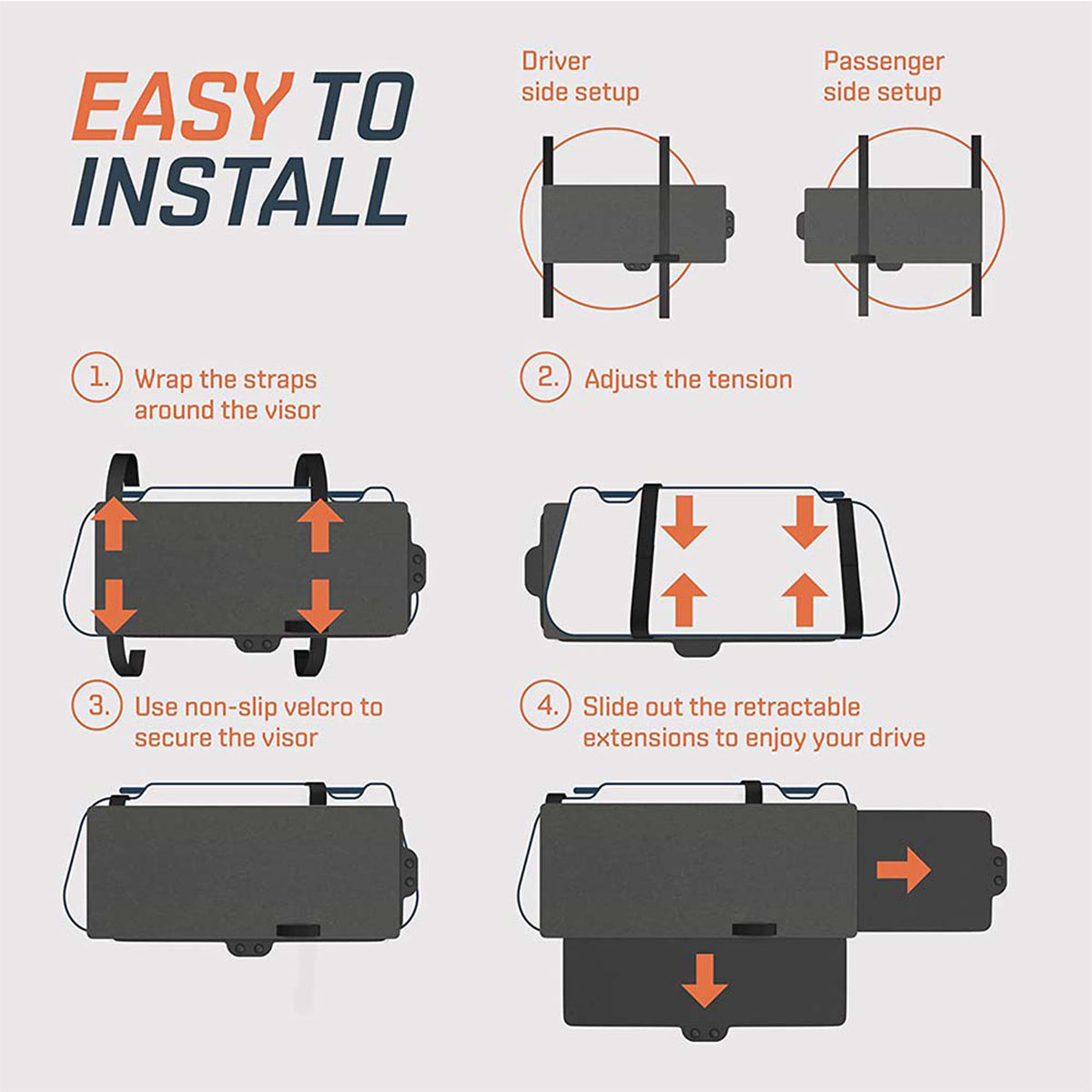 Polarized Sun Visor Sunshade Extender for Car with Polycarbonate Lens, Custom fit for Car, Anti-Glare Car Sun Visor Protects from Sun Glare WAVE255