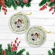 Our First Christmas Personalized Custom Photo Christmas Premium Ceramic Ornaments Gift For Family