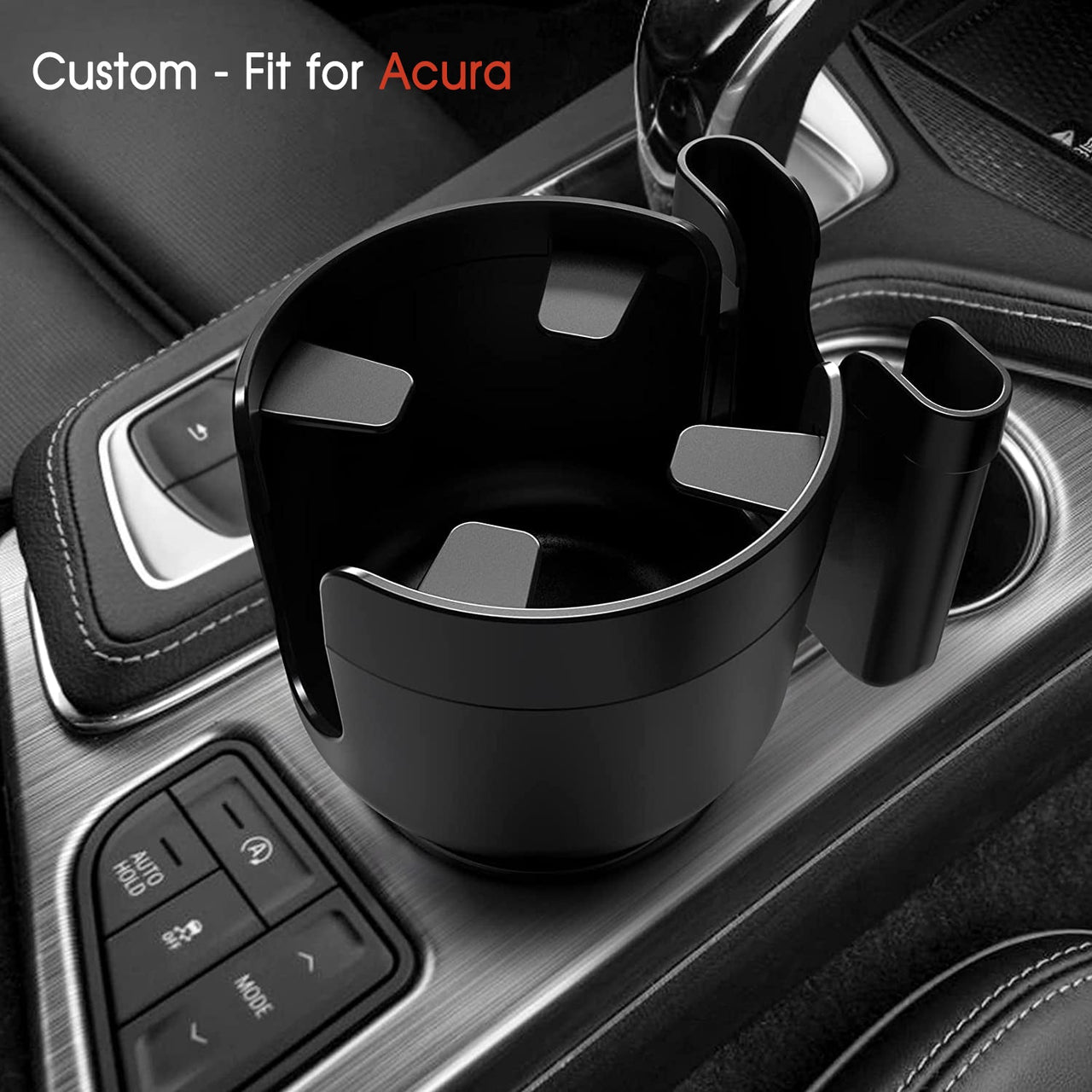 Car Cup Holder 2-in-1, Custom-Fit For Car, Car Cup Holder Expander Adapter with Adjustable Base, Car Cup Holder Expander Organizer with Phone Holder WAAC233