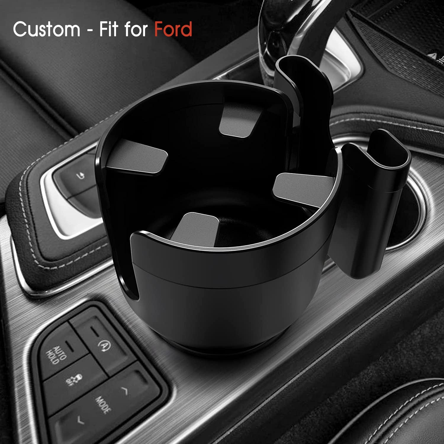 Car Cup Holder 2-in-1, Custom-Fit For Car, Car Cup Holder Expander Adapter with Adjustable Base, Car Cup Holder Expander Organizer with Phone Holder WAFD233