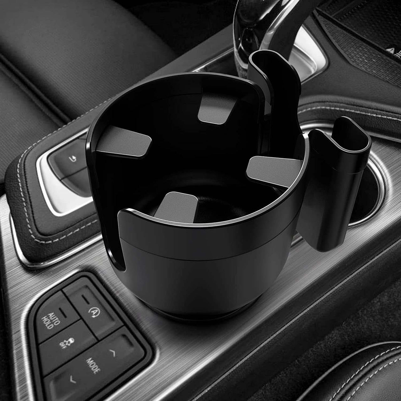 2-in-1 Car Cup Holder Expander Adapter with Adjustable Base, Custom Fit For Your Cars, Car Cup Holder Expander Organizer with Phone Holder, Fits 32/40 oz Drinks Bottles, Car Accessories NS15988