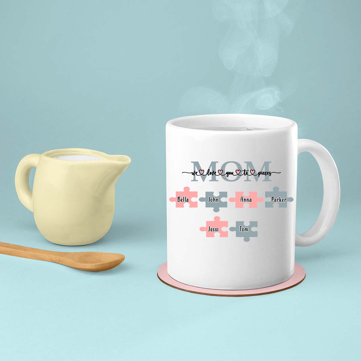 Mom Birthday Gift For Mom Gift, Mothers Day Gift From Daughter Son Kids, Mom Mug, Mom Coffee Mug, Mommy Funny Christmas Stick Personalized, Mom We Love You to Pieces