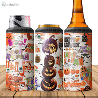 Thumbnail for Happy Halloween WIth Pumpkin Tumbler 4 in 1 Can Cooler 16Oz Tumbler Cup Bottle Cooler