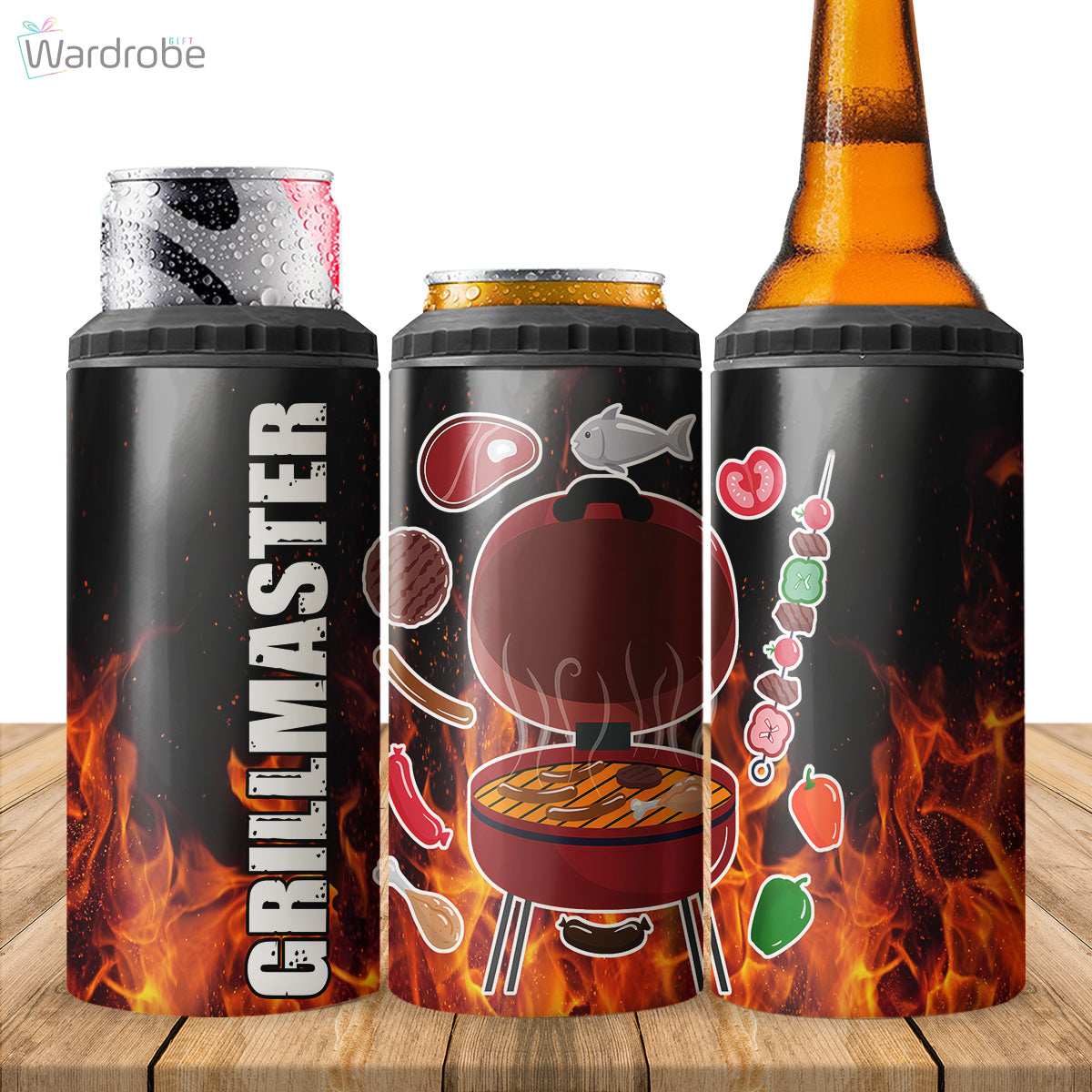 The Grillfather Tumbler 4 in 1 Can Cooler 16Oz Tumbler Cup Bottle Cooler