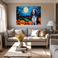 Thumbnail for Irish Setters Dog 03 Halloween With Pumpkin Oil Painting Van Goh Style, Wooden Canvas Prints Wall Art Painting , Canvas 3d Art