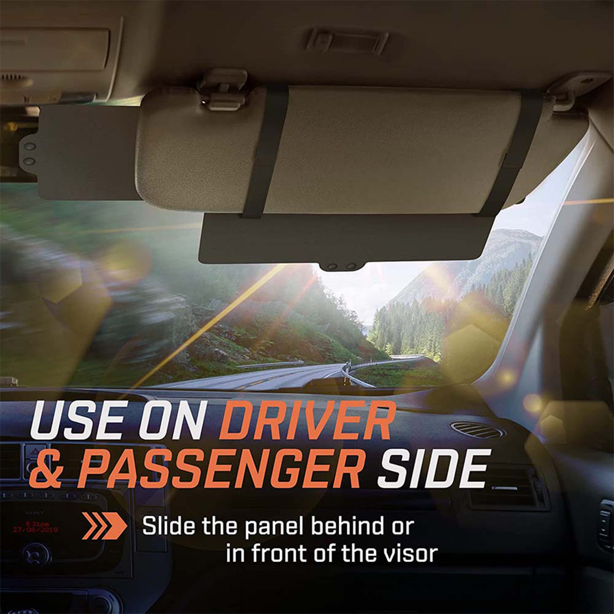 Polarized Sun Visor Sunshade Extender for Car with Polycarbonate Lens, Custom fit for Car, Anti-Glare Car Sun Visor Protects from Sun Glare WAMB255