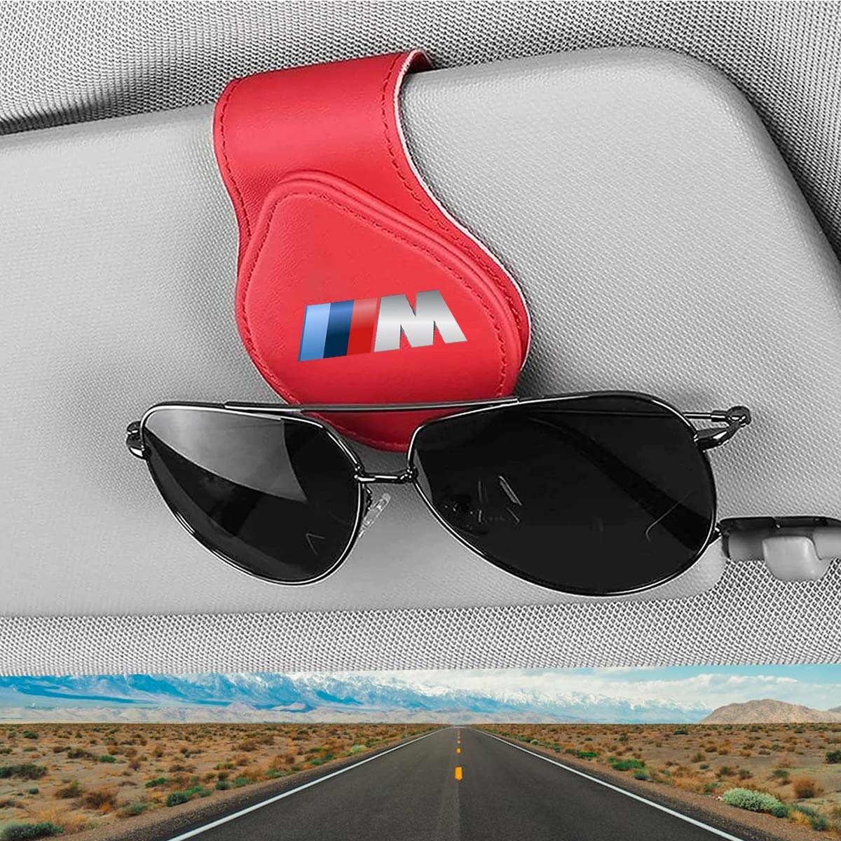 Car Sunglasses Holder, Custom Fit For Your Cars, Magnetic Leather Glasses Frame 2024 Update KO13995