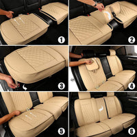 Thumbnail for 2 Car Seat Covers Full Set, Custom-Fit For Car, Waterproof Leather Front Rear Seat Automotive Protection Cushions, Car Accessories WALE211
