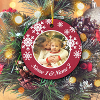 Thumbnail for Snowflake Frame Christmas Personalized Custom Photo Christmas Premium Ceramic Ornaments Gift For Family