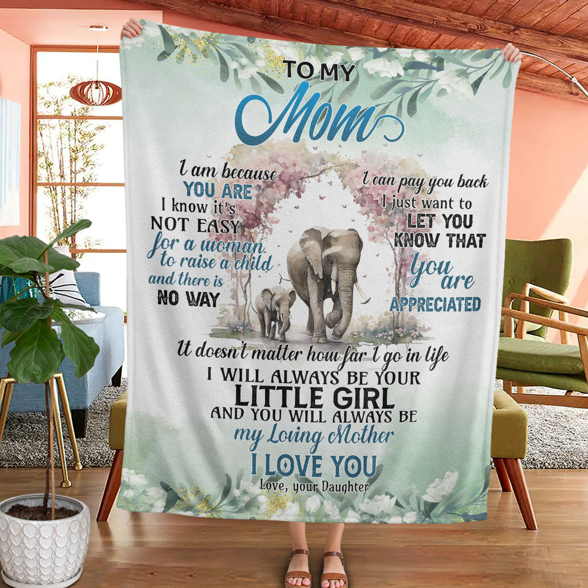 Personalized Custom Name To My Mom I Will Always Be Your Gift From Daughter Fleece Blanket Gift For Mom Mother