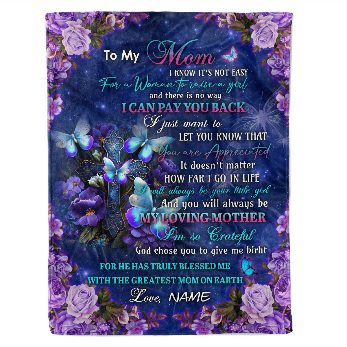 Personalized To My Mom I Know It's Not Easy Fleece Blanket Gift For Mom Mother