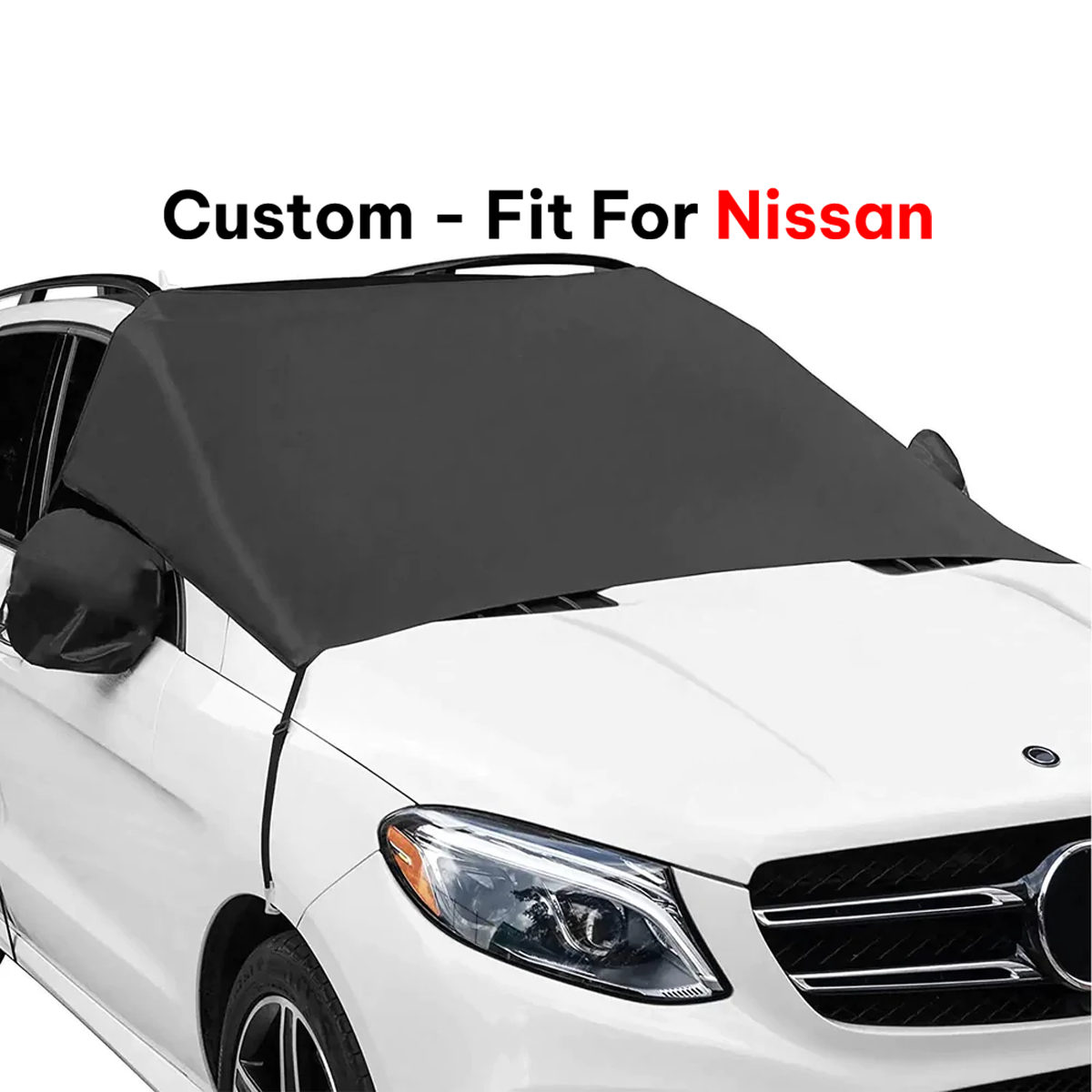 Car Windshield Snow Cover, Custom-Fit For Car, Large Windshield Cover for Ice and Snow Frost with Removable Mirror Cover Protector, Wiper Front Window Protects Windproof UV Sunshade Cover WAPU235