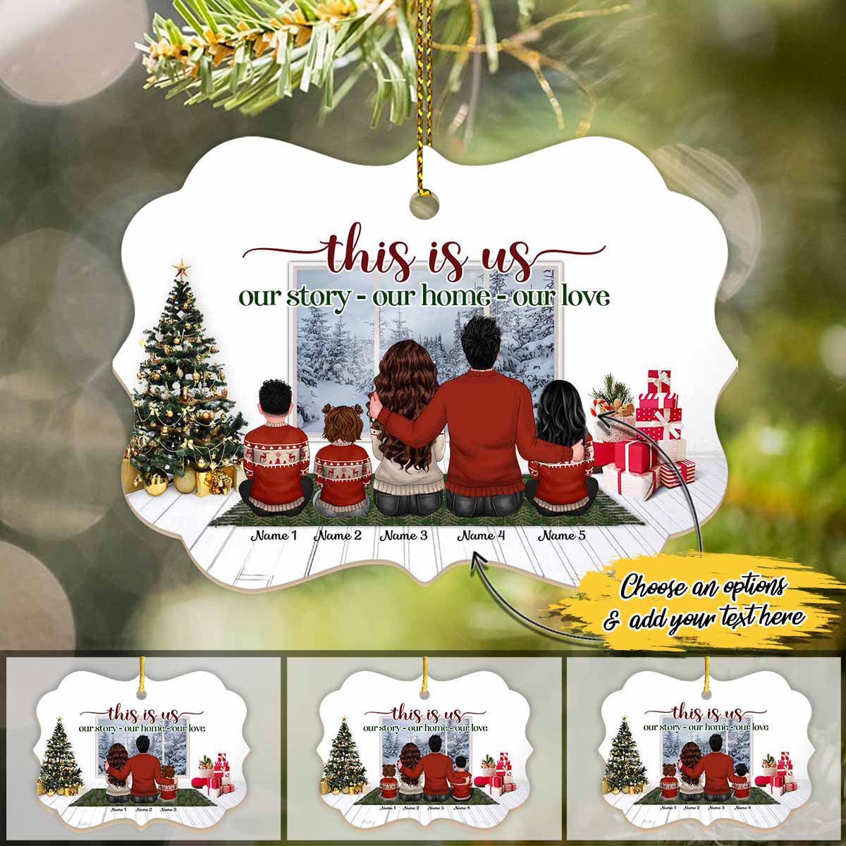 This Is Us Our Story Our Home Our Love Personalized Custom Name Aluminum Ornaments Gift For Christmas