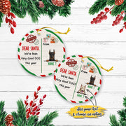 Dog Christmas Santa Benelux Personalized Custom Christmas Premium Ceramic Ornaments Gift For Family, Christmas Holiday