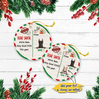 Thumbnail for Dog Christmas Santa Benelux Personalized Custom Christmas Premium Ceramic Ornaments Gift For Family, Christmas Holiday