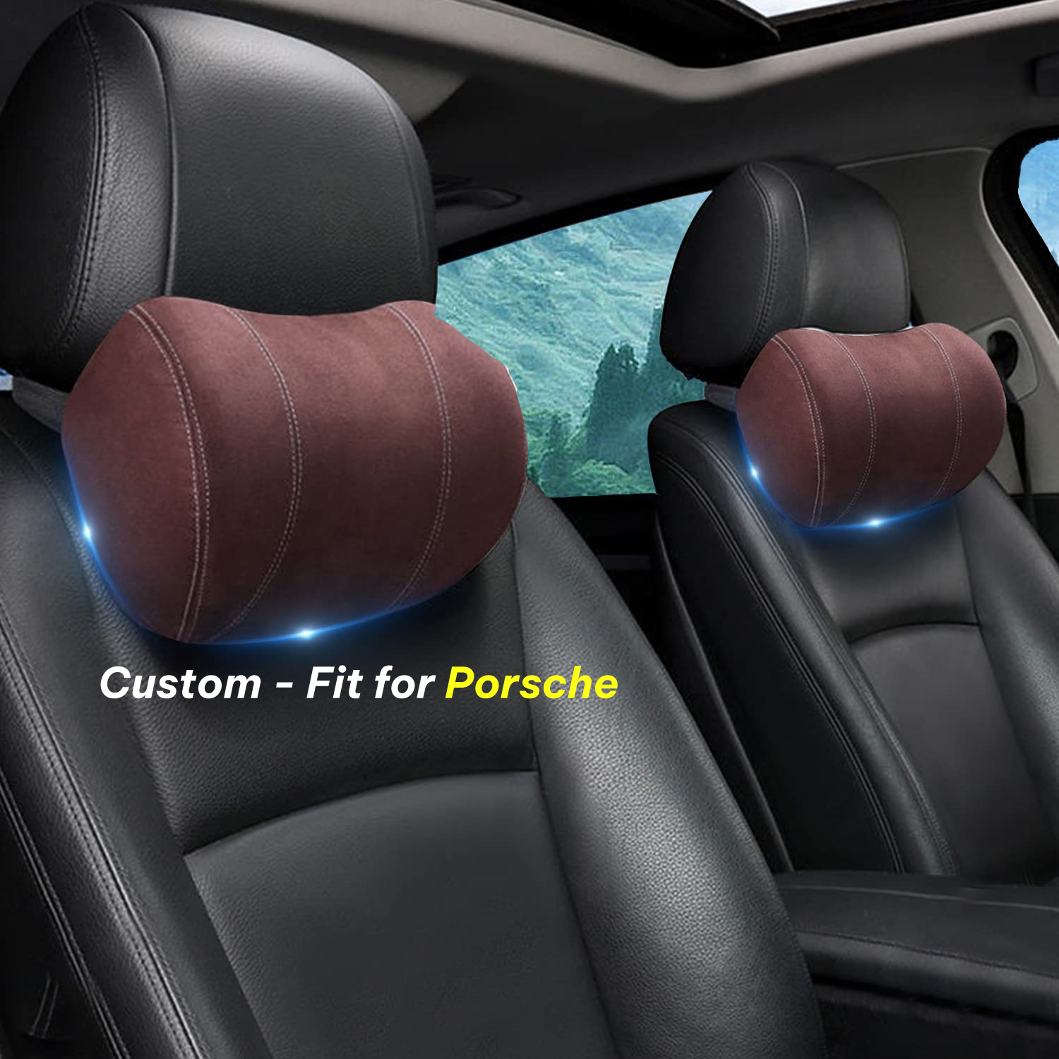 Car Headrest (2 PCS), Custom-Fit For Car, Update Version Premium Memory Foam Car Neck Pillow WARL227