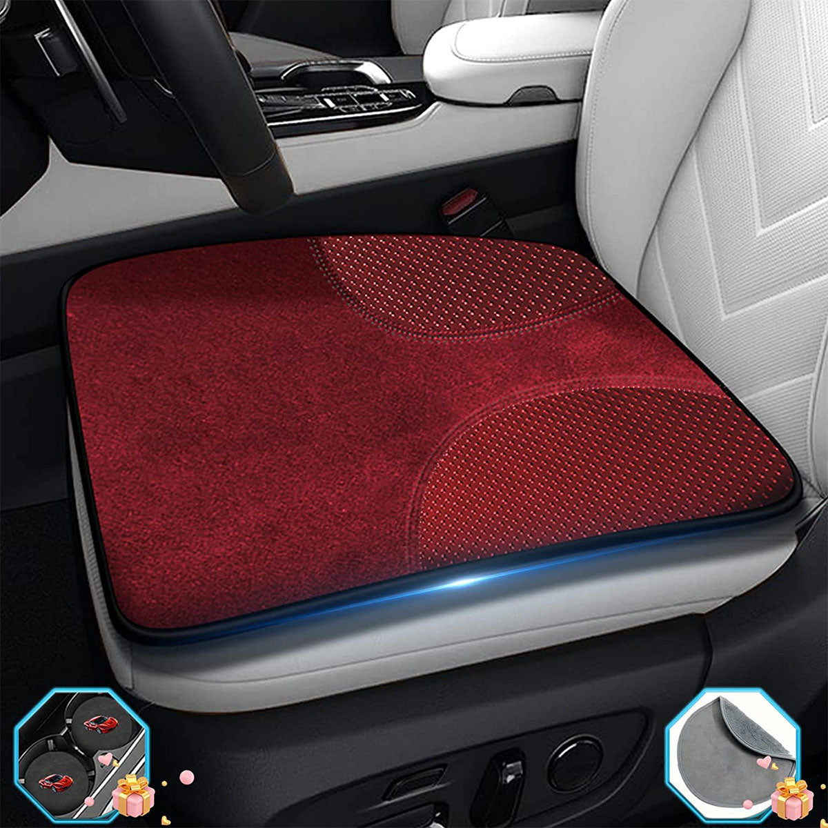 Car Seat Cushion, Custom Fit For Your Cars, Double Sided Seat Cushion, Breathable Suede + Ice Silk Car Seat Cushion, Comfort Seat Covers Cushion LR19979