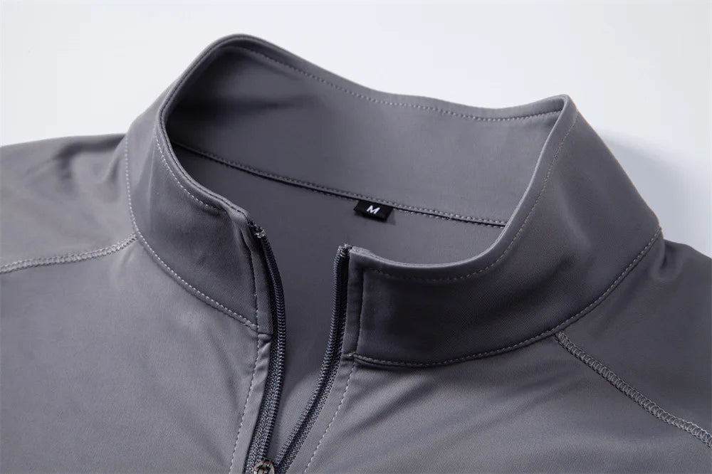Men's UV Protection Half-Zip Long Sleeve Shirt – Quick-Dry Breathable Outdoor Performance Top