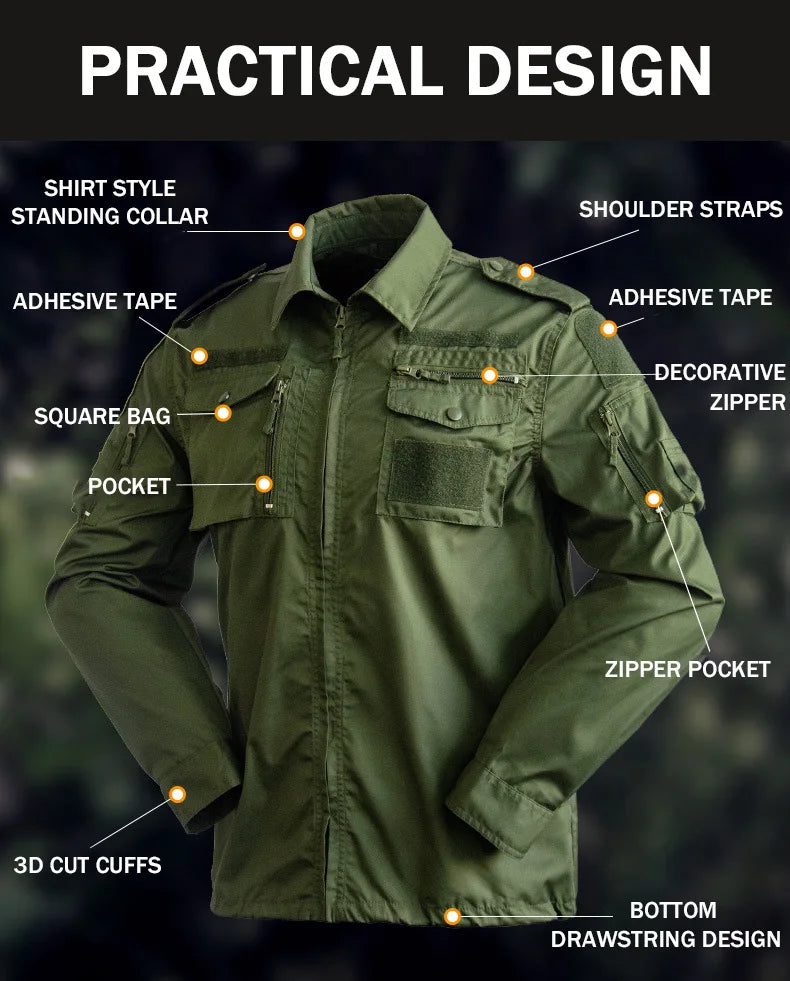 Unisex Outdoor Field Suit - Warm Long Sleeve Hiking Shirt & Pants 2-Piece Set (Sizes S-3XL)