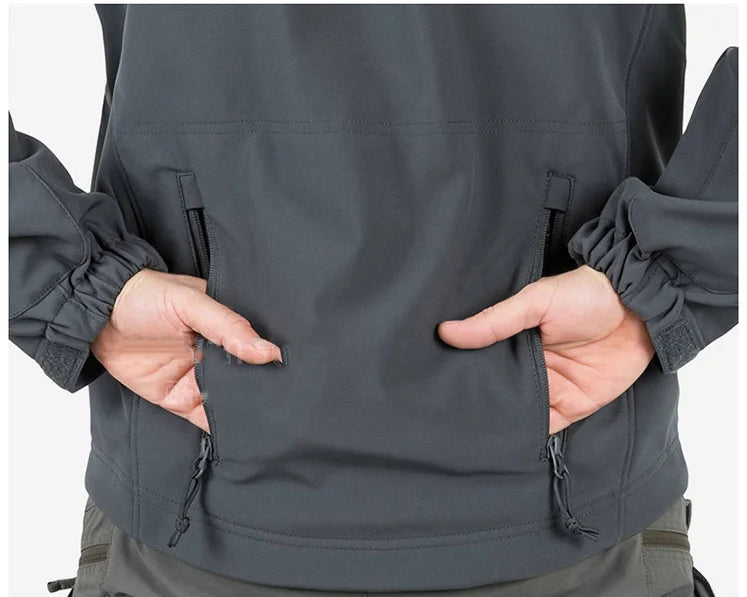 Men’s Softshell Tactical Fleece Jacket – Full-Zip Outdoor Utility Coat