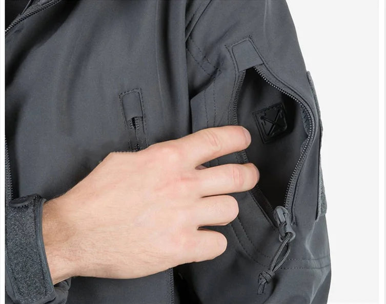 Men’s Softshell Tactical Fleece Jacket – Full-Zip Outdoor Utility Coat