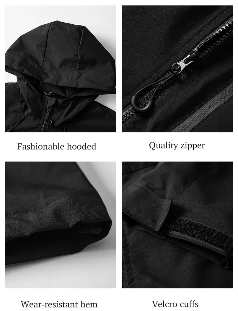 Men's Waterproof Outdoor Softshell Jacket – Hooded Windbreaker for Hiking, Trekking & Skiing