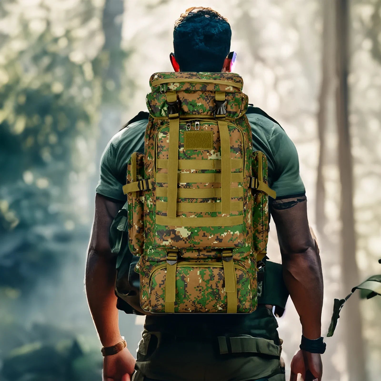 80L/100L Tactical Hiking Backpack – Large Capacity Oxford Mountaineering Backpack for Camping, Trekking & Travel
