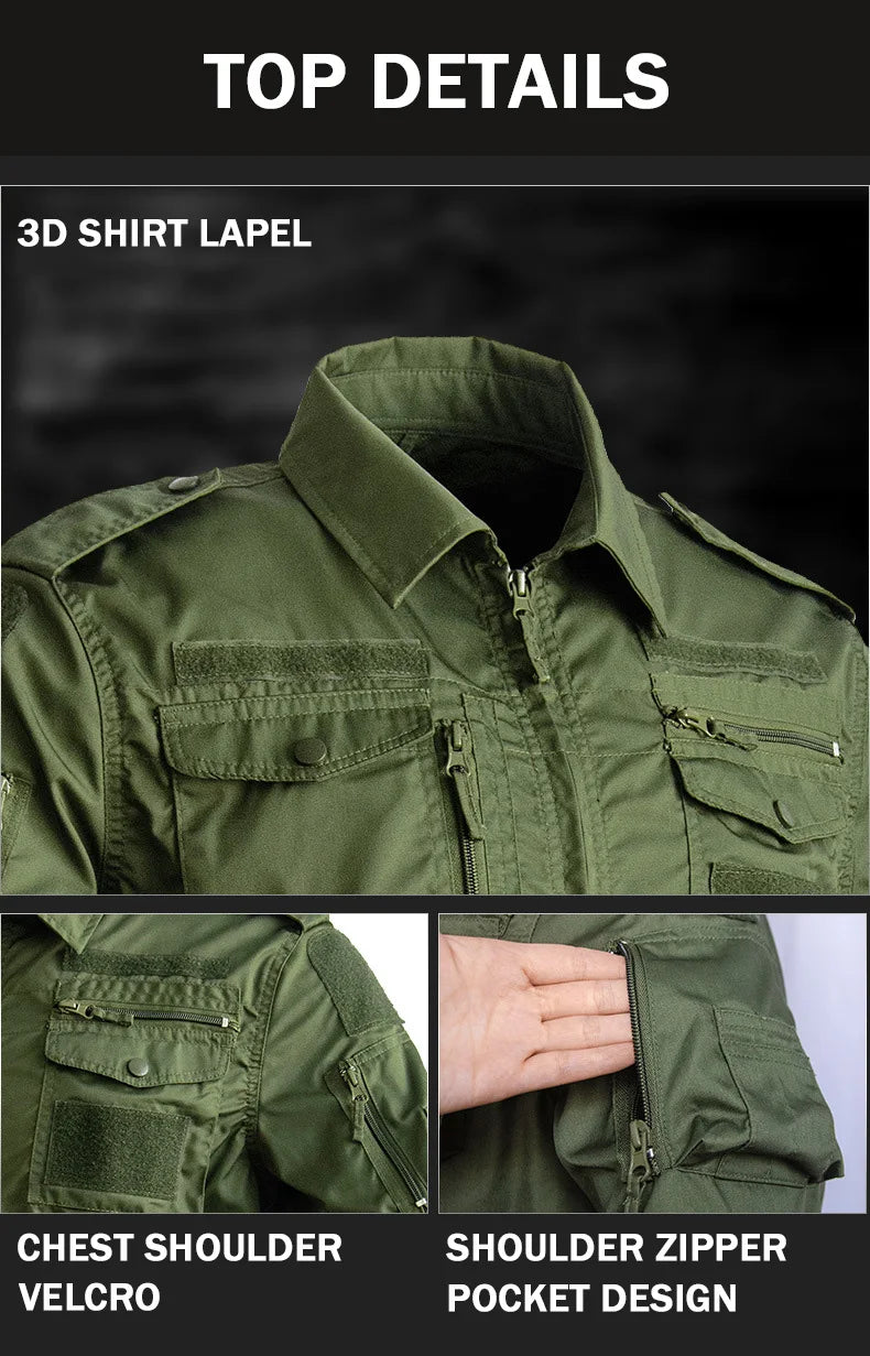 Unisex Outdoor Field Suit - Warm Long Sleeve Hiking Shirt & Pants 2-Piece Set (Sizes S-3XL)