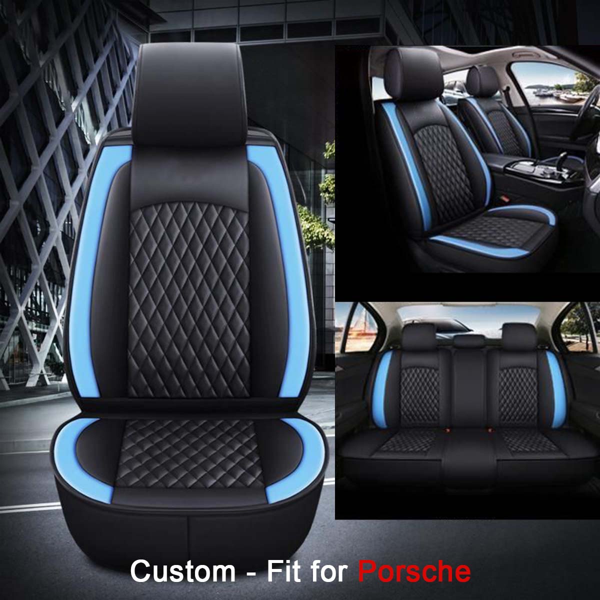 2 Car Seat Covers Full Set, Custom-Fit For Car, Waterproof Leather Front Rear Seat Automotive Protection Cushions, Car Accessories WARL211