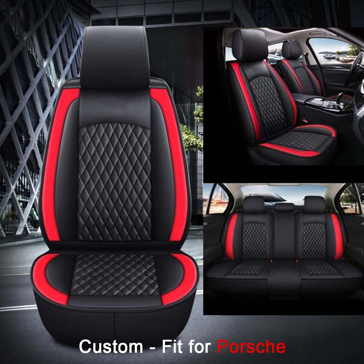 2 Car Seat Covers Full Set, Custom-Fit For Car, Waterproof Leather Front Rear Seat Automotive Protection Cushions, Car Accessories WARL211