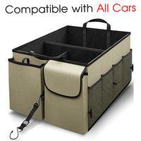 Thumbnail for Car Trunk Organizer - Collapsible, Custom fit for All Cars, Multi-Compartment Automotive SUV Car Organizer for Storage w/ Adjustable Straps - Car Accessories for Women and Men MA12993
